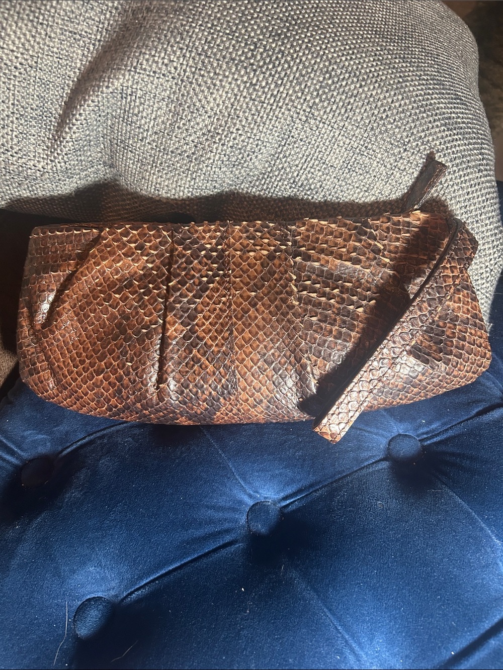 Genuine Python Leather Clutch Wristlet by HOBBs
